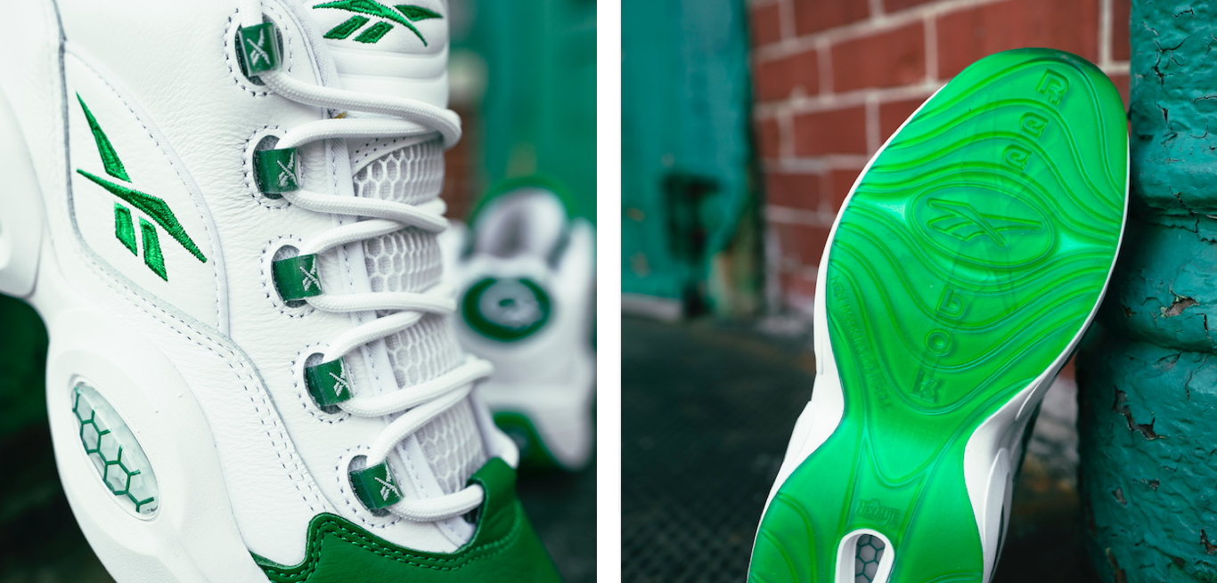 GREEN: REEBOK QUESTION LOW 'GREEN TOE 
